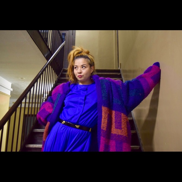 Vintage printed sweater coat - Picture 7 of 7